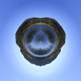 "Cleveland Reservoir Mirrored Stereographic Projection" (2017) by K. Bradley Washburn