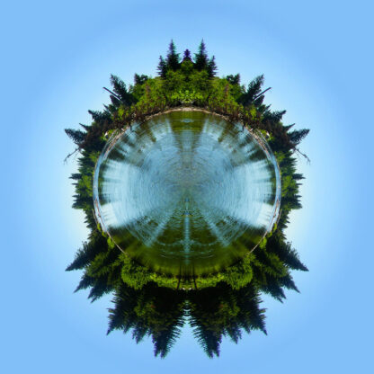 "Cottonwood Creek Mirrored Stereographic Projection" (2017) by K. Bradley Washburn
