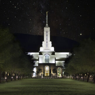"Mount Timpanogos Temple with the Milky Way" (2019) by K. Bradley Washburn